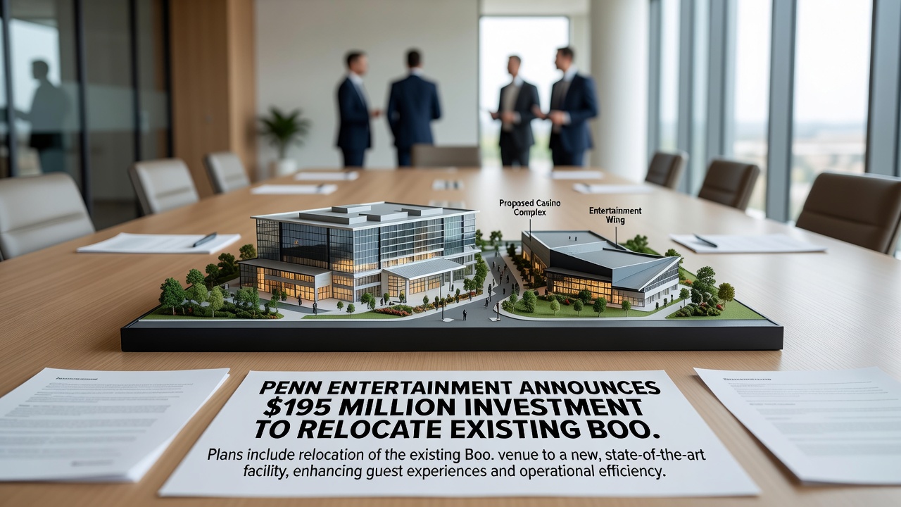 Interior rendering of the proposed Hollywood Casino New Orleans gaming floor with slot machines, table games, and sportsbook area